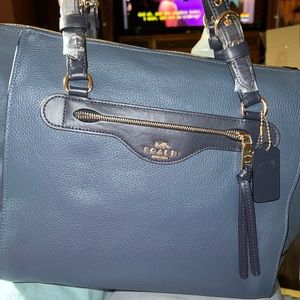 Coach Blue Leather Klee Carryall Tote